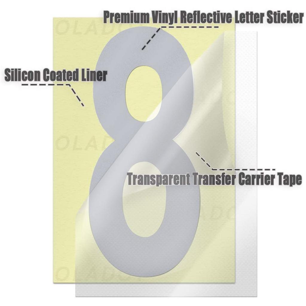 5sheets Reflective Digital Stickers Mailbox Sticker House Address Decals Reflective Number Labels For Home Farmhouse Decor