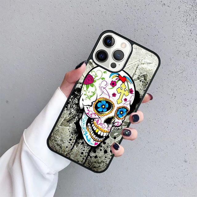 Mexcian sugar skull Phone Case Cover For iPhone 17 Air 15 16 14 13 12 Pro Max 11 Pro Max Plus Coque Shell