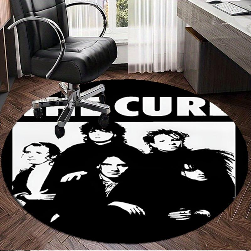 1PC The Cure Band Portraits Round Rug, Non-slip Chair Mat, Home Decor, Circle Carpet Perfect for Office, Bedroom, Living Room,Christmas gift