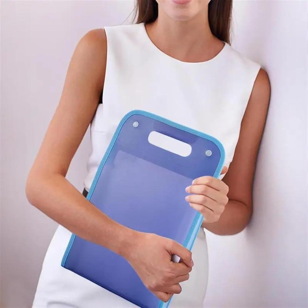 Clear Blue 13-Pocket Vertical Expandable Accordion File Organizer, Large Capacity Multi-Page Document Folder