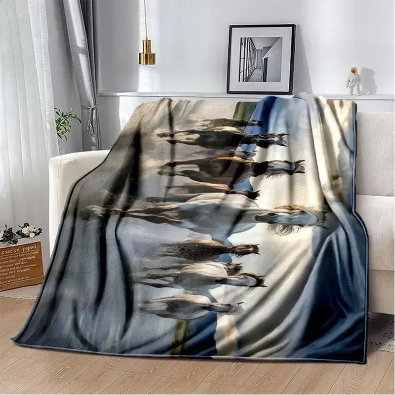 3D Print Cartoon Pentium Horse Flannel Blanket,Multi-purpose Holiday Gift Blanket Warm And Soft Blankets All Seasons