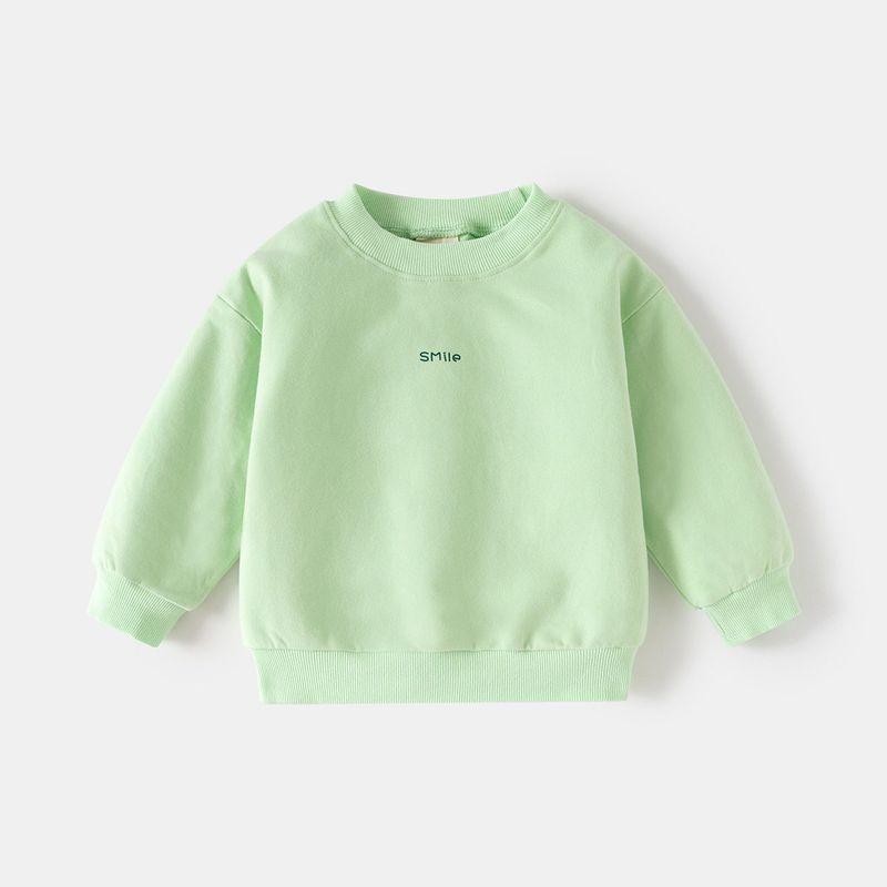 Children's round Neck Hoodie Spring and Autumn Children's Clothing Korean-Style Boys and Girls Letters Print Top Baby Casual Pullover