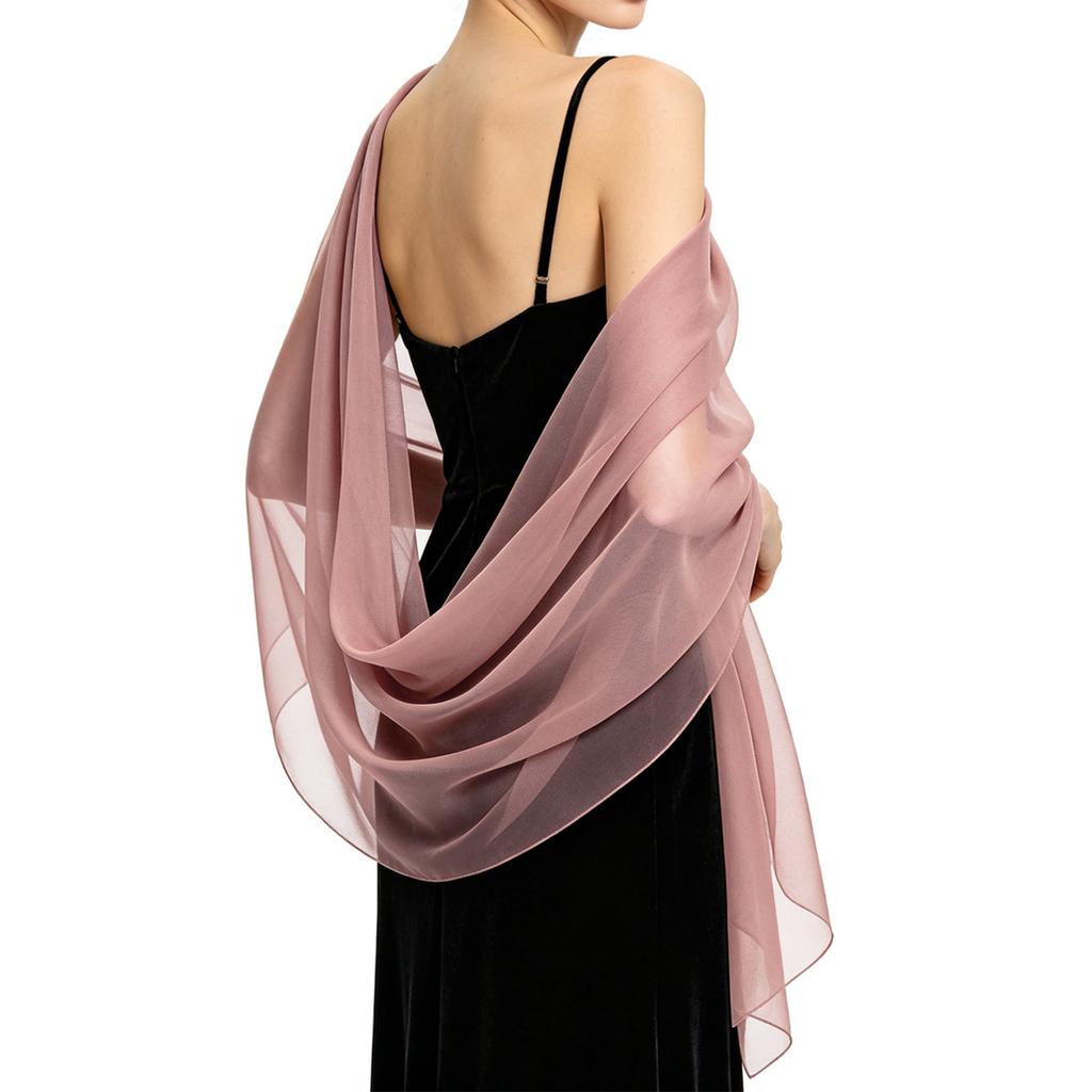 Damen-Abendschal Leichter durchsichtiger Wickelschal für formelle Party Hochzeit Abschlussball Accessoire Elegantes Design Weicher Stoff