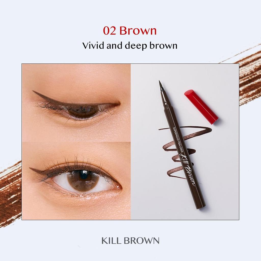 [Official] CLIO Superproof Pen Liner Kill Brown #002 BROWN [Parallel Import]