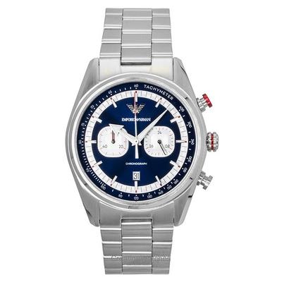 Racer Chronograph Stal Nierdzewna Niebieska Tarcza Kwarcowy AR11676 Zegarek Męski