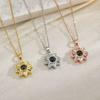 100 Languages 'I Love You' Sunflower Projection Necklace for Women - Simple Pastoral Style Clavicle Chain