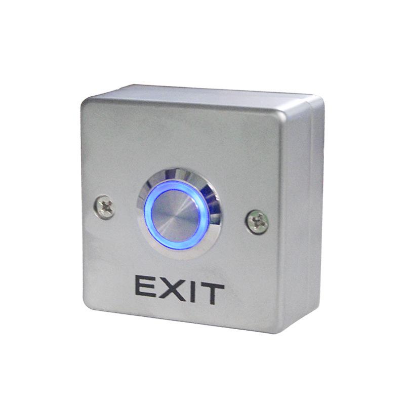 Narrow Frame Metal Exit Button Switch, Surface Mounted, Self-Resetting, Normally Open/Closed, Mini Type with Back Box.
