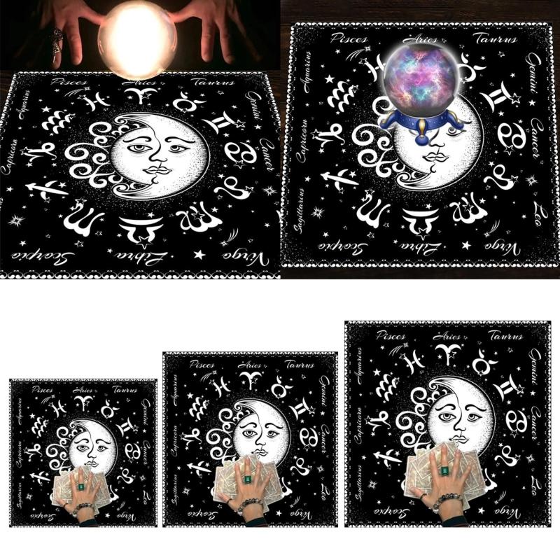 Astrology Tarots Table Altar Cloth Metaphysical Board Game Mat Pendulum Divinations Altar Tablecloth Board Game Card Pad