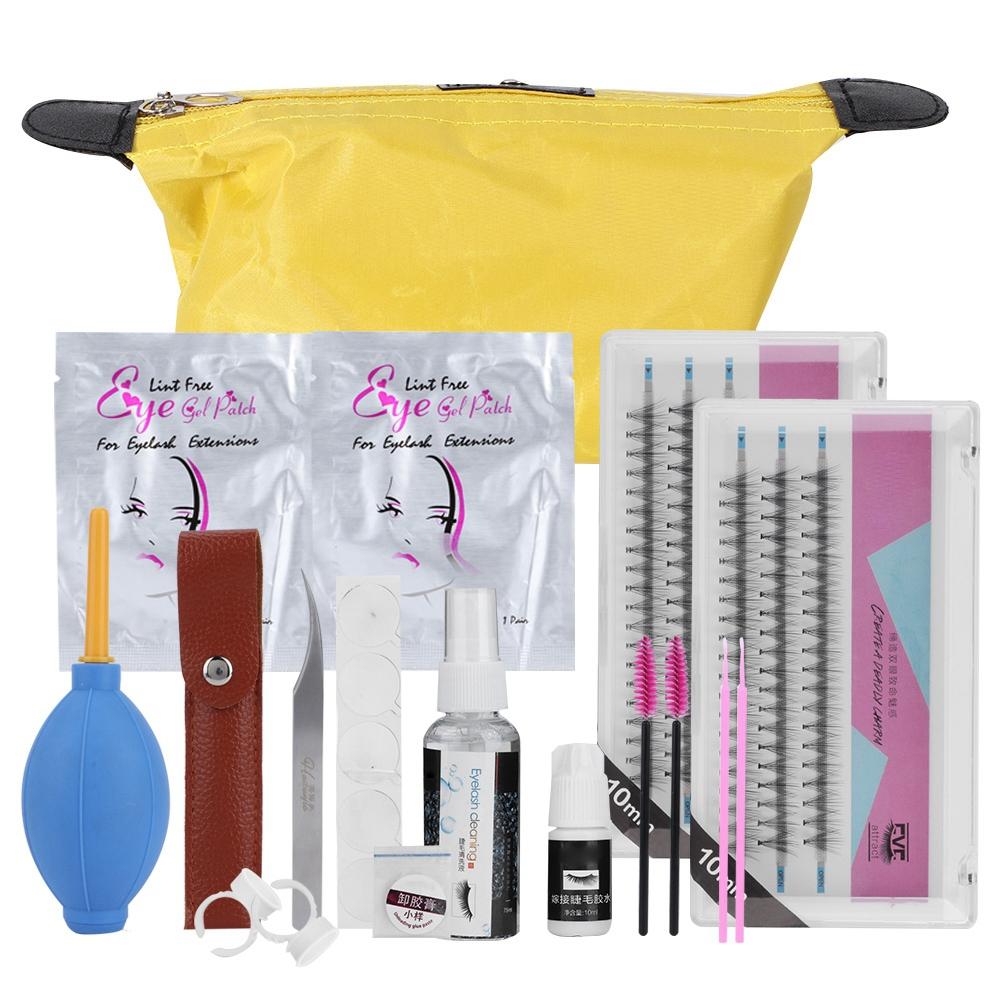 Eyelashes Grafting Tool Set Eyelash Extension Glue Tweezer False Eyelash Kit 10mm+10mm