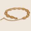 18K Gold Plated Stainless Steel Interlocking Bracelet - Ocean Resort Style, Waterproof, Handmade Summer Jewelry