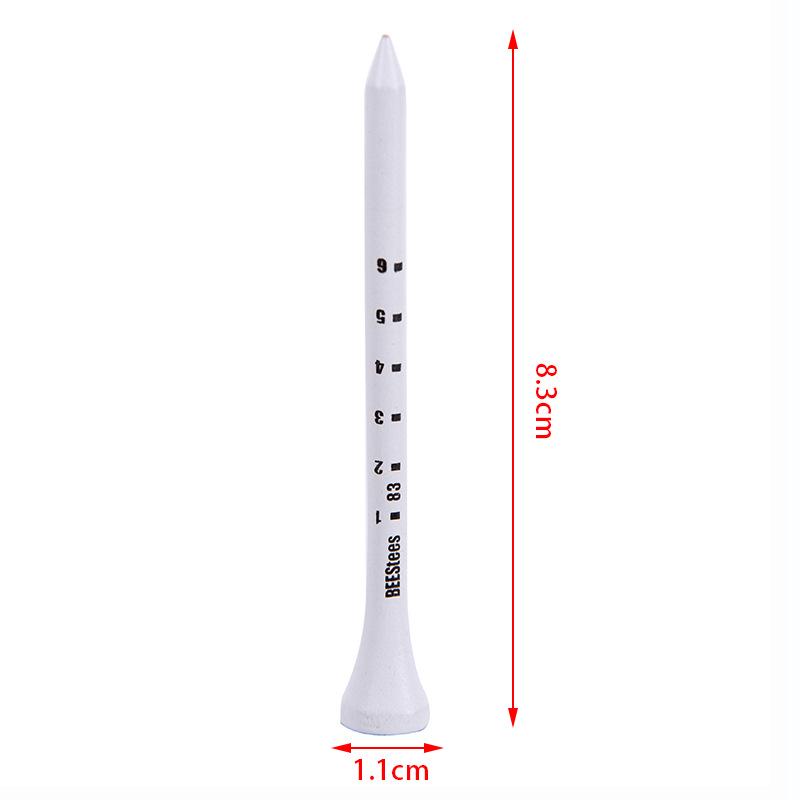 

83mm White Golf Tees - Solid Wooden Tees, Printed Ball Holders, Limiter Pegs 83MM белый
