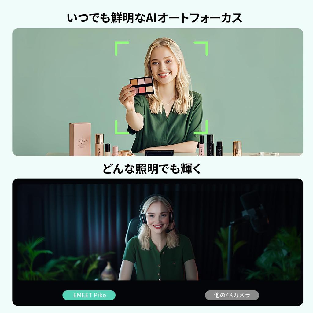 EMEET Piko 4K First Dual AI Array 3 Types of Sound Collection Webcam for with Perfect As a Gift for Streaming or Desk White Webcam, World's Camera,