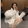 Down and cotton jacket women's 2025 new winter padded jacket high-end gypsophila hot diamond thickened cotton jacket