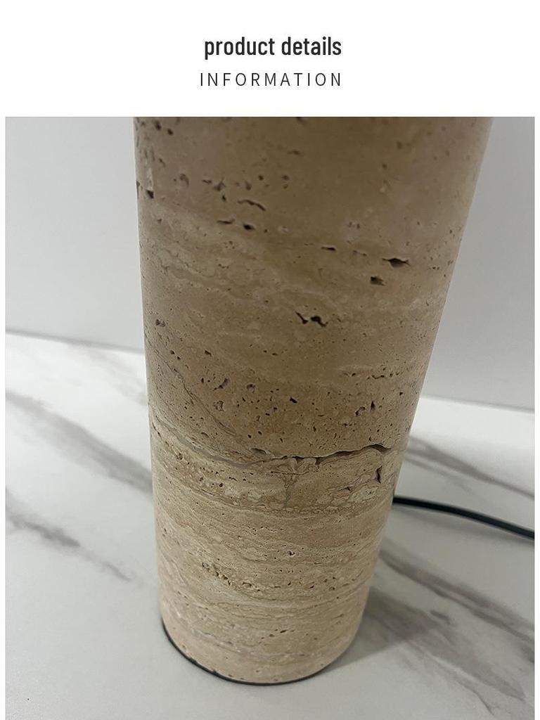 Contemporary Marble Travertine Table Lamp - Luxurious Designer Style for Living Room or Bedroom