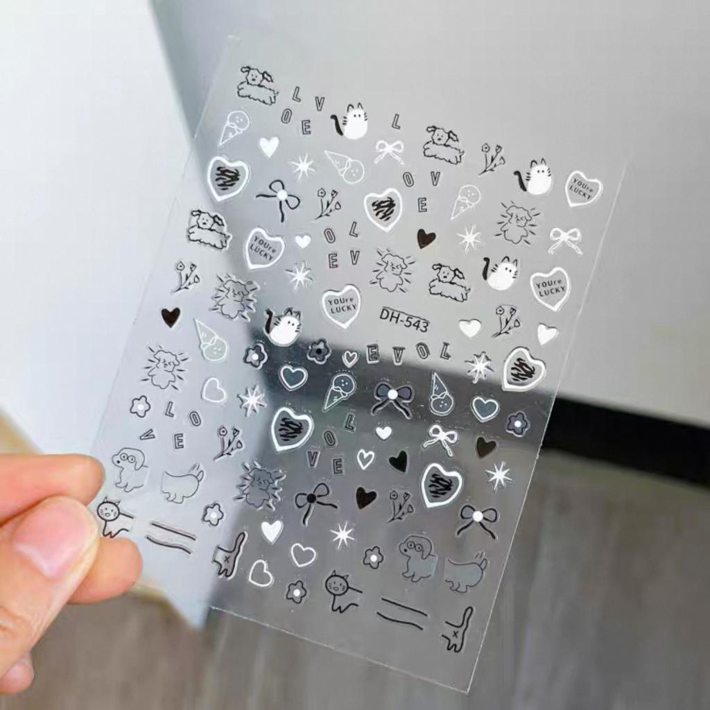 MINKYS Ins Transparent Cool Girl DIY Decorative Nail Sticker for Scrapbooking Cute Journal Sticker Stationery
