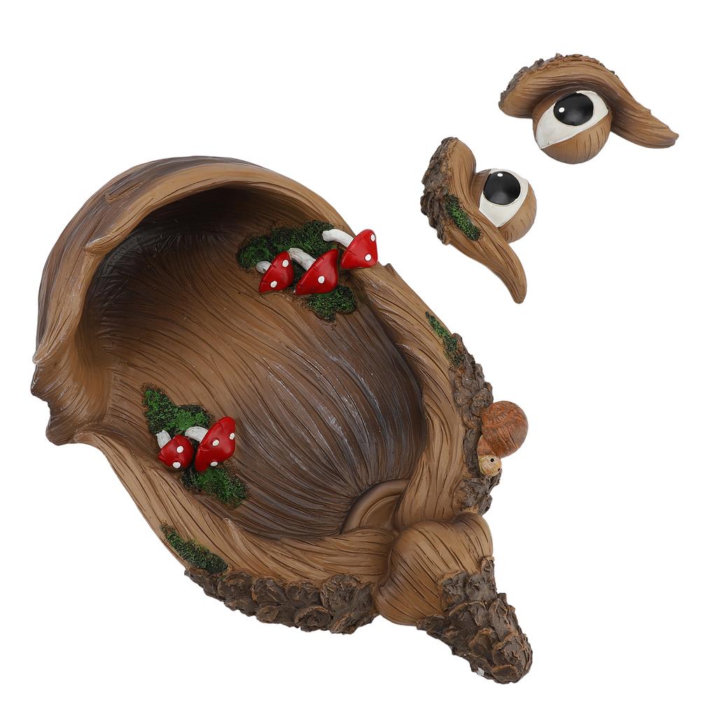 Tree Face Decor Bird Feeder Outdoor Fun Old Man Tree Hugger Sculpture Yard Art Garden Lawn Ornament