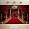 2D Luxury Red Curtain & Chandelier Tapestry Award Ceremony Photo Background Cloth