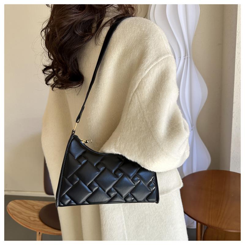 Women Fashion Small Underarm Bag Solid Color Handbags Female Zipper Shoulder Bag
