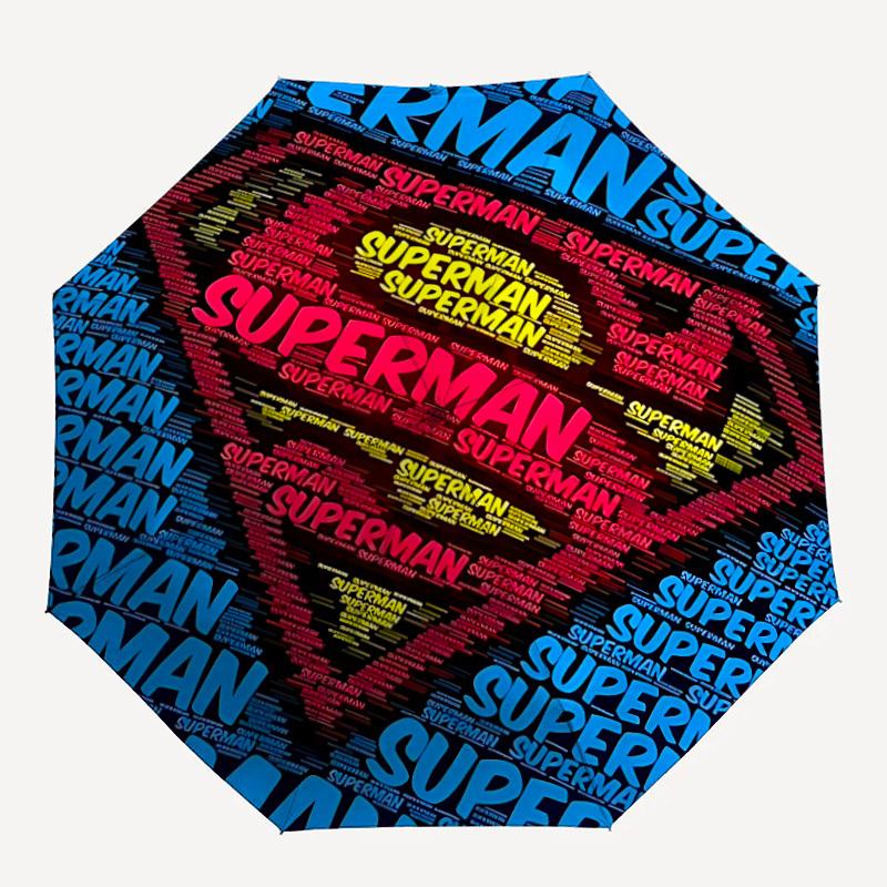

1pc Superman Hero Automatic Folding Umbrella - Compact 8-Rib Design,Festive Gift for Friends & Family, Compact Umbrella 21184