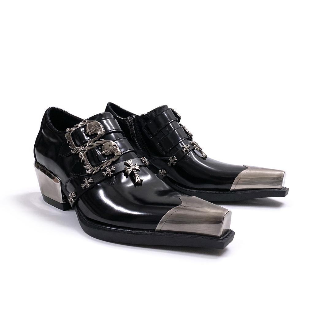 Scarpe in Pelle Stile Britannico Scarpe Oxford Stile Punk Scarpe Casual Appuntite Metalliche Lucide Modelli da Uomo e da Donna