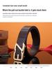 Men's Stainless Steel Z Letter Belt, Genuine Leather, Smooth Buckle, Top Layer Cowhide, Trouser Belt