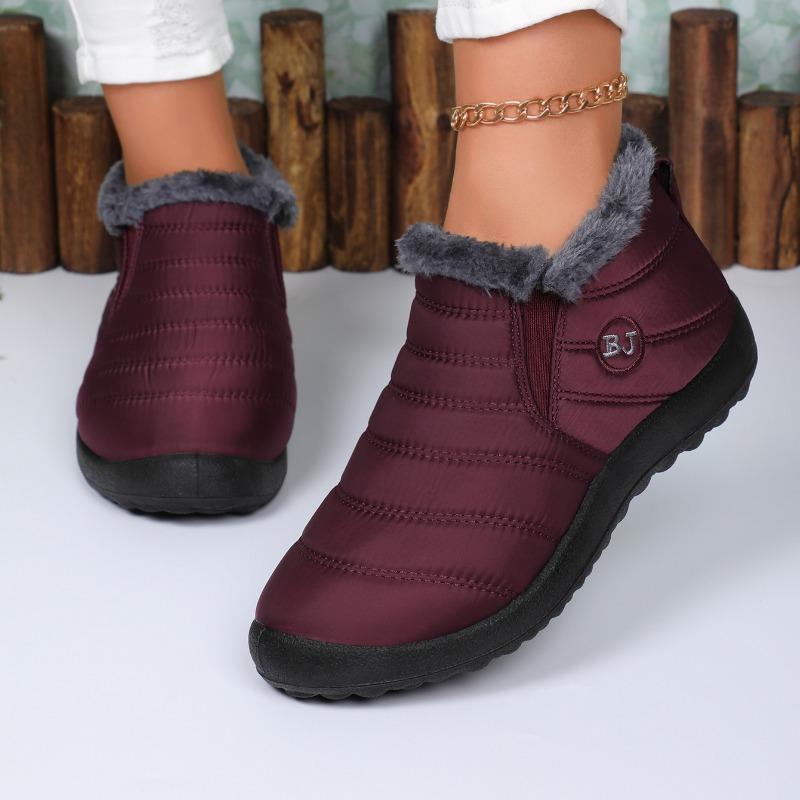 Winter Wasserdichte Stiefel für Damen 2024 Neu Plüsch Schneestiefel Damen Stiefeletten Warm Schwarz Paar Baumwolle Paare Plateau Schuhe