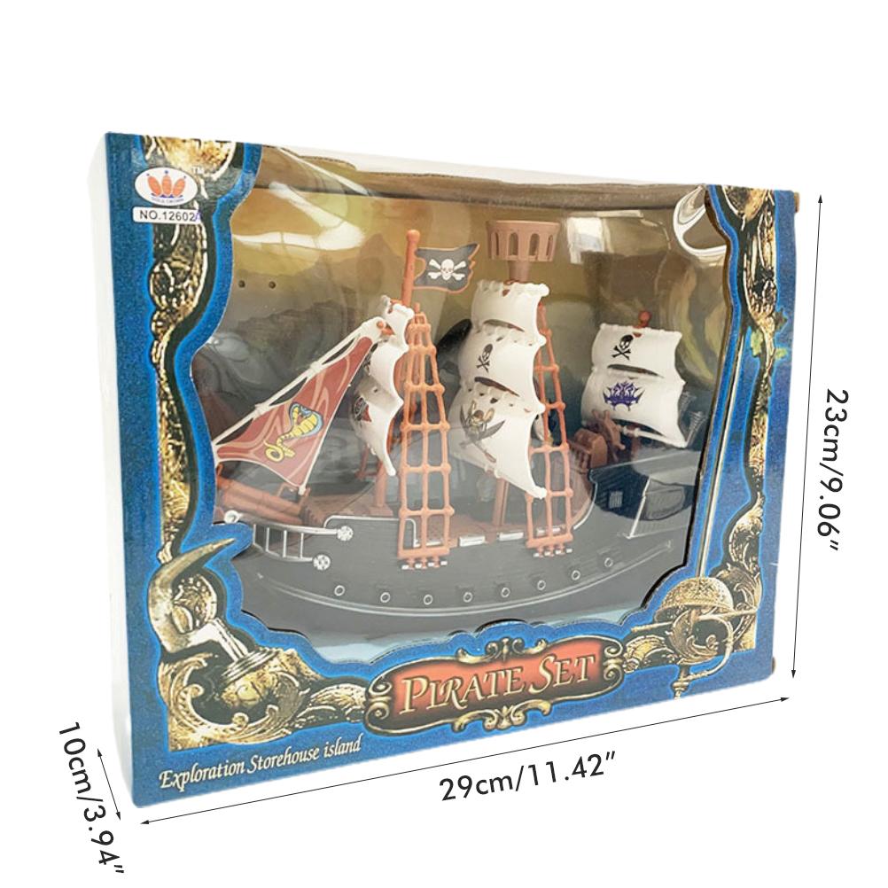 Childrens Kids Pirate Ship Pretend Toy Home Decoration Ornaments Safety Pirate Ship Model for Kids