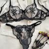 Krajková souprava spodního prádla s květinovou výšivkou – Sexy, Pohodlná a Stylová