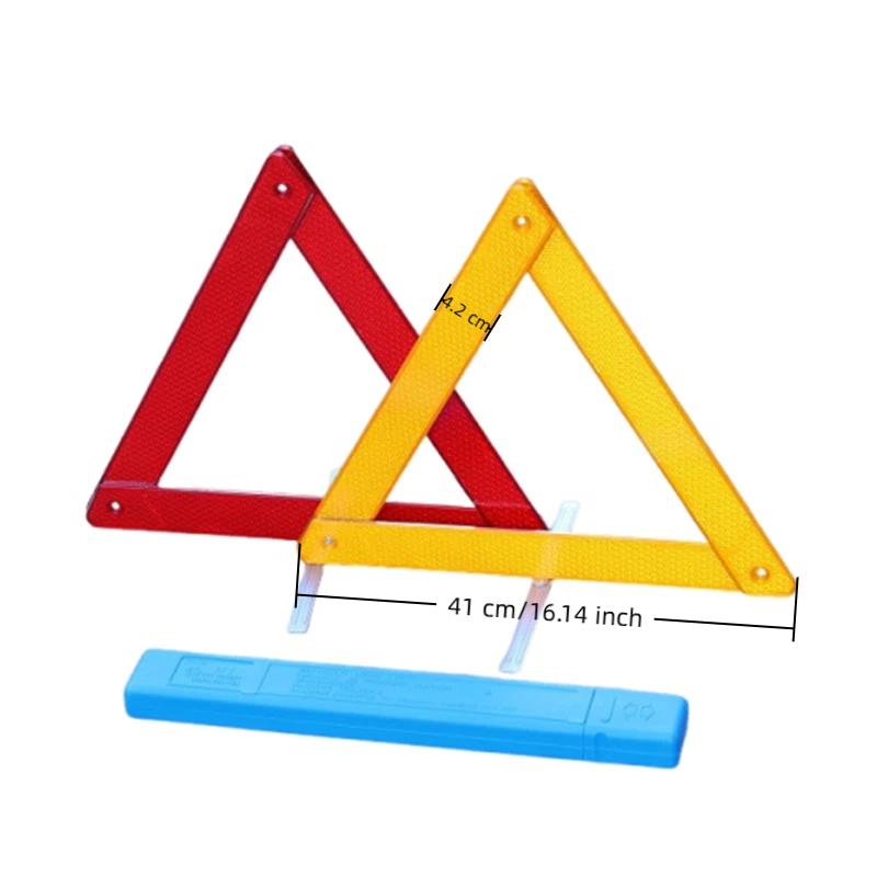 Emergency Early Warning Device Triangle Road Safety Stable Metal Bracket Triangular Warning Parking Sign Foldable Tripod