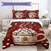 Hot Cocoa Delight Pattern Bedding Uilt Set Uilt Cover Pillowcase Home Decoration Birthday Gift (1 * Duvet Cover + 2 * Pillowcase Without core)_XIA