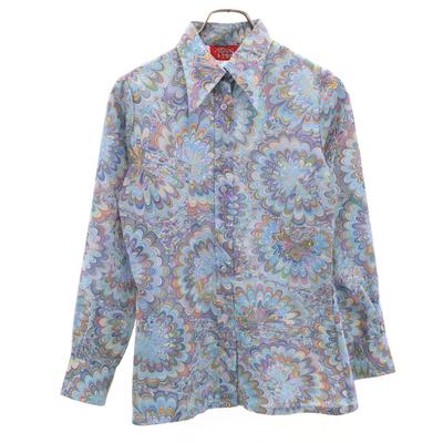 Allison Peters 70s Vintage Psychedelic Pattern Long Sleeve Shirt 9 Multi Women Used