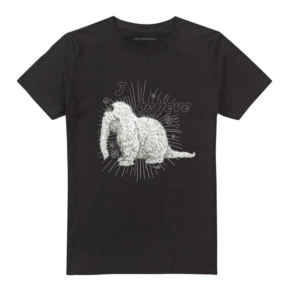 Sesame Street Snuffleupagus I Believe 100% Cotton T-shirt Mens Tees Top S-5XL, Black 3XL