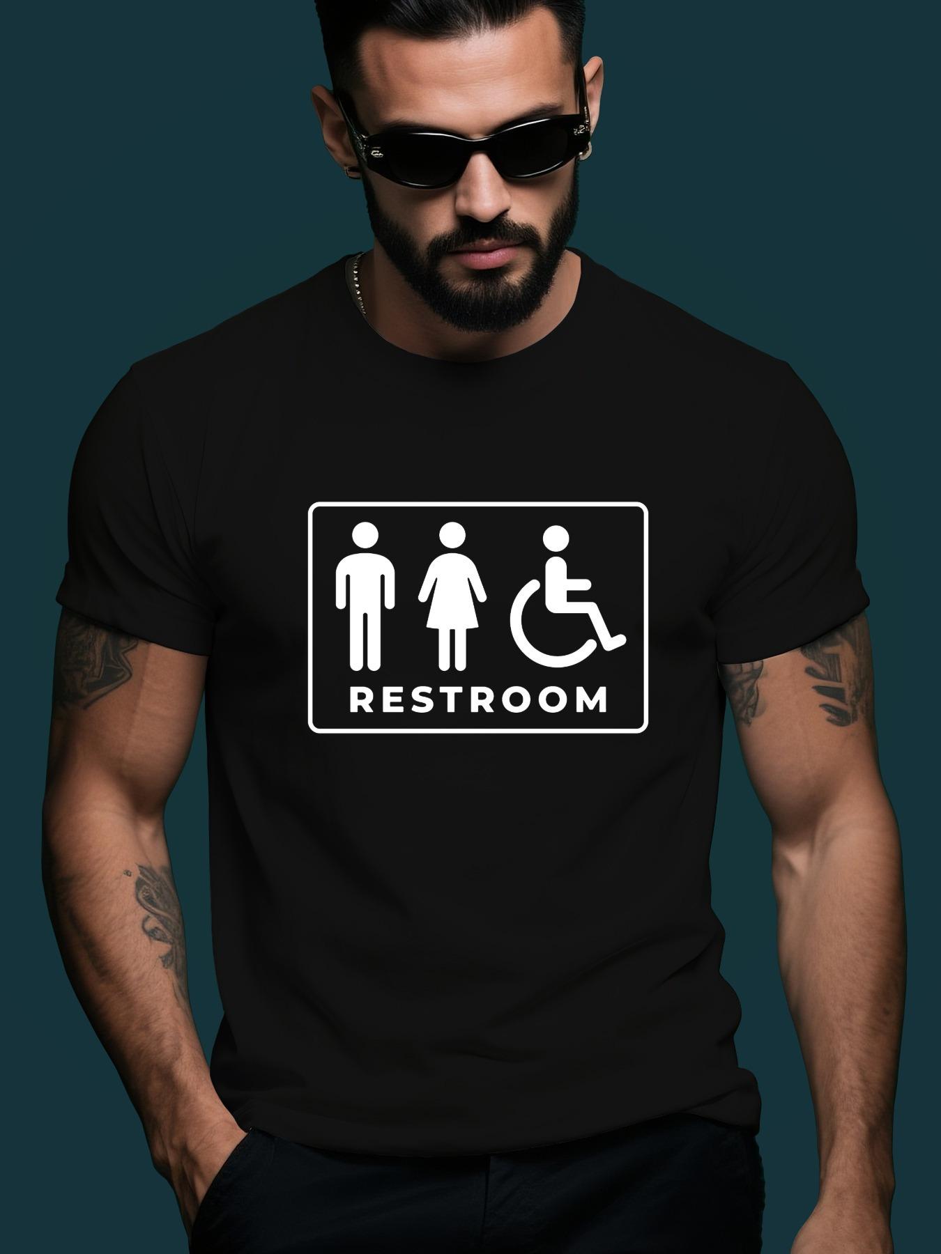 Graphic Tshirt - Bold Restroom Symbol Design - Bright Yel... XL