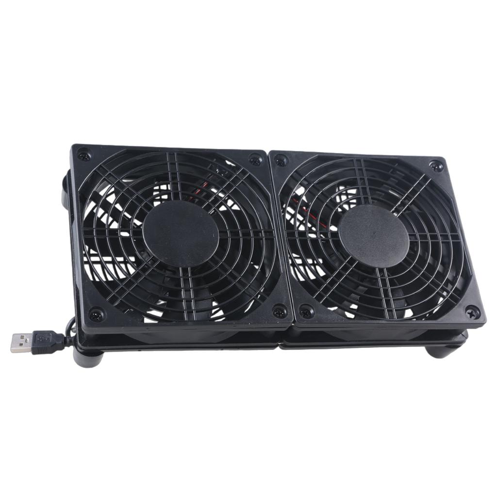 USB Powered PC Router 120mm 5V Dual Fan Speed Controller Air Flow Cooling Fan for Receiver Modem Router