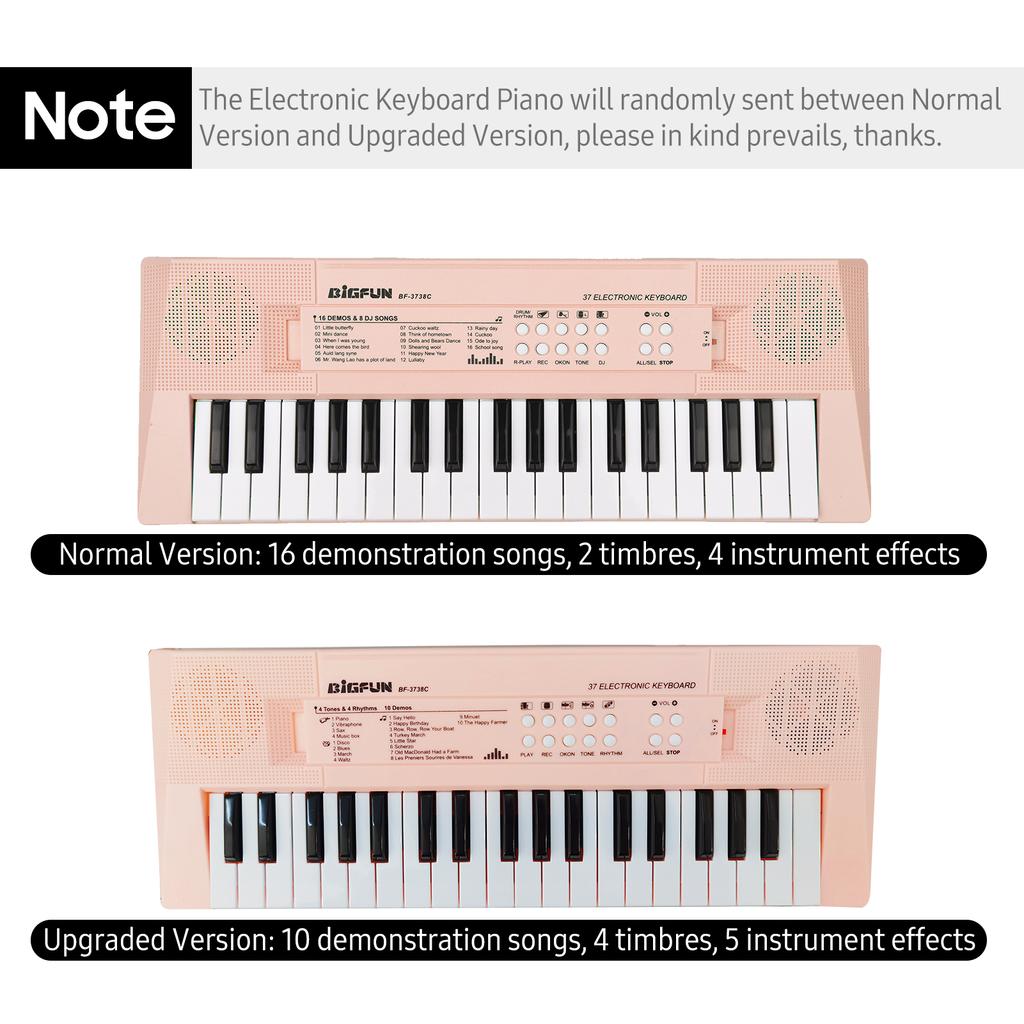 Electronic Piano with Mini Keyboard 37-Key Electronic Keyboard Piano Children' S Piano Pink