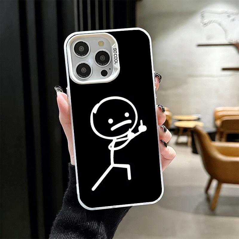 Funny Stickman Matchman Shockproof Phone Case for iPhone 17 Air 16 16E 15 Pro Max 14 Plus 13 Mini 12 Back Cover Anti Fall Fundas