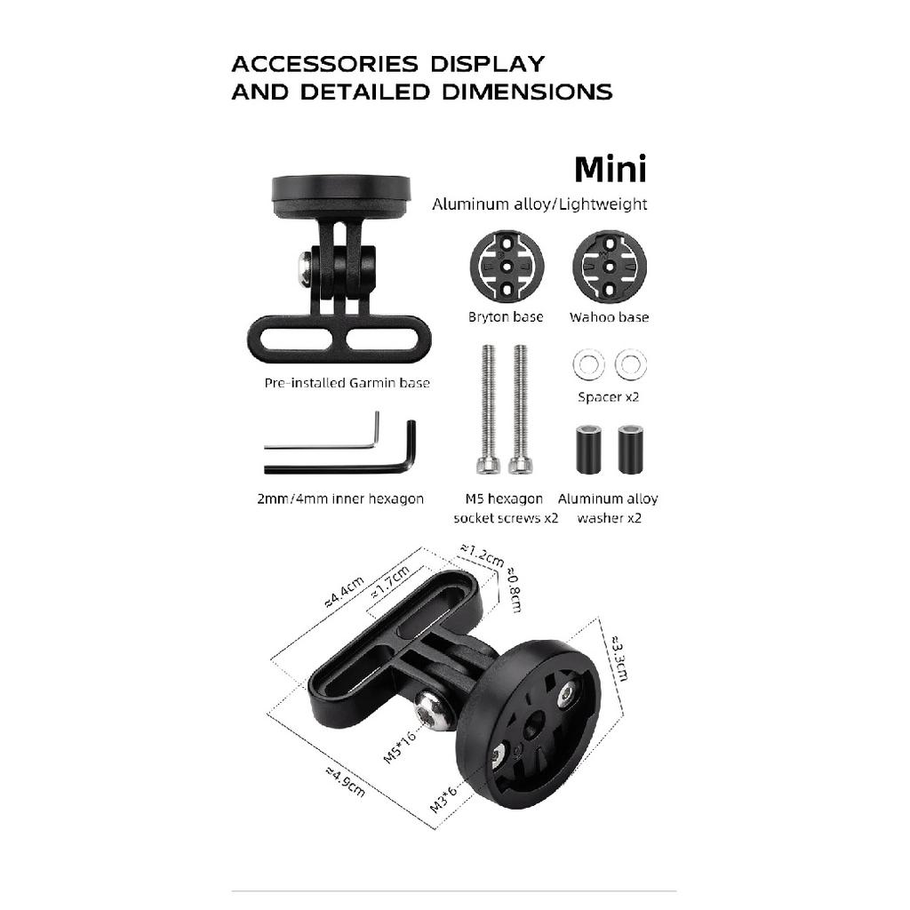 ROCKBROS Bicycle Computer Holder Bracket IGPSPORT Garmin Wahoo Computer Lightweight Aluminum Alloy Bracket Stem Adjustable Mount