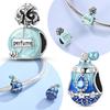Delicate Charms Copper Original Blue Perfume Bottle Zircon Flower Beads Fit Bracelet Jewelry Women Diy Fine Gift