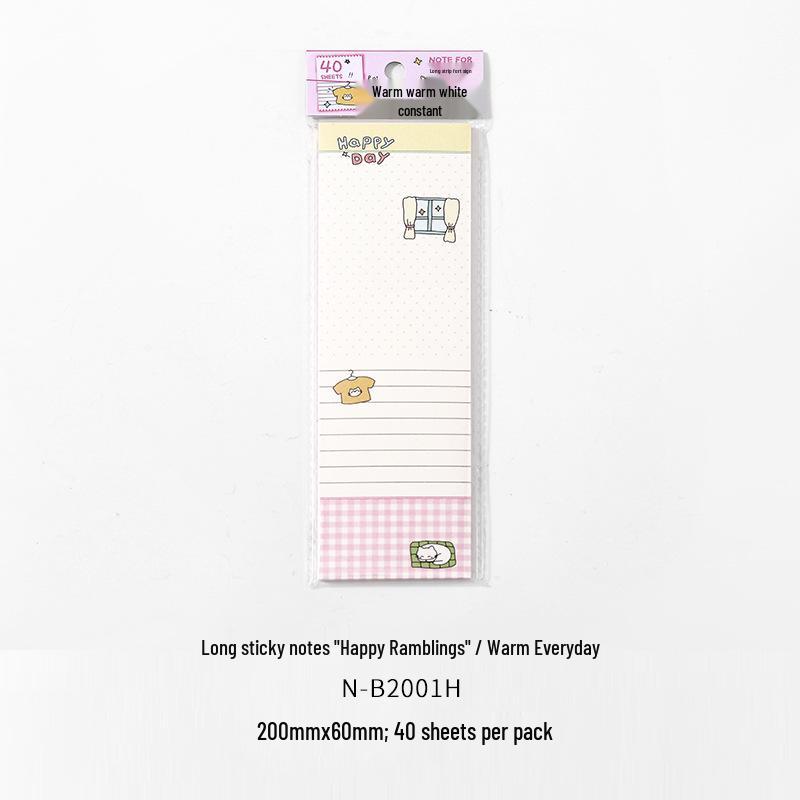 Happy Ramblings Sticky Notes: Fresh Cute Illustration Memo Pad