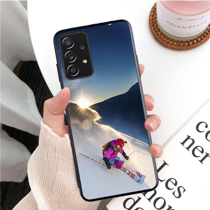 Snö Die Skidåkning Snowboard Sport Mobilskal för Samsung Galaxy A13 A22 A12 A32 A71 A11 A21S A33 A52 A72 A51 A50 A70 A31 M31