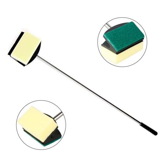 Double Sided Brush Cleaner Scrubber Aquarium Long Handle Fish Tank Sponge Tool