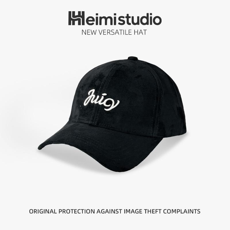 25 Early autumn new three-dimensional embroidered plush high-quality baseball cap versatile face small warm cap