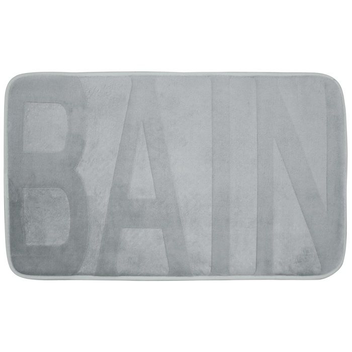 Tapis de bain - EDEN - Vitamine - 45 x 75 cm - Microfibre - Gris clair