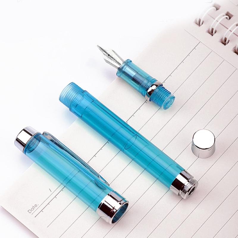 Acrylic Fountain Pen Transparent Pen Barrel Large Ink Capacity Remove to Refill Gift Calligraphy Pen for Students Kids