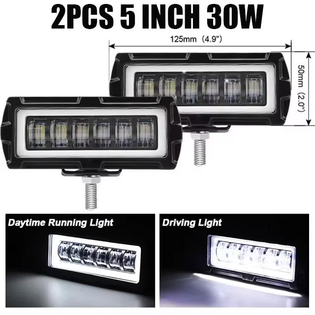 4 Inch 5 Inch 7D Angel Eye LED Work Light Bar Offroad 4x4 Spotlight Fog Lamp 12V 24V Driving Work Lamp DRL for Truck SUV ATV