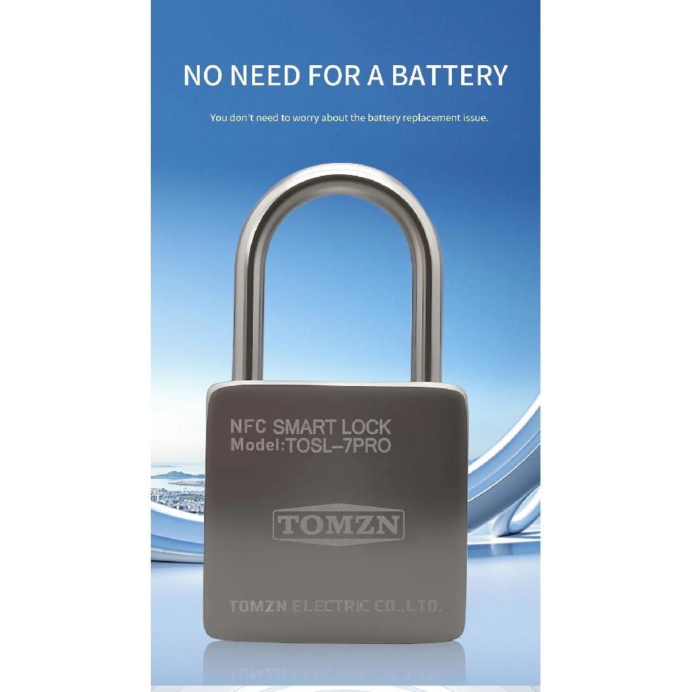 TOMZN NFC Passive Intelligent Padlock Keyless No Keyway Waterproof Theft-proof Thickened Body Lock/Unlock Record Nfc Lock APP