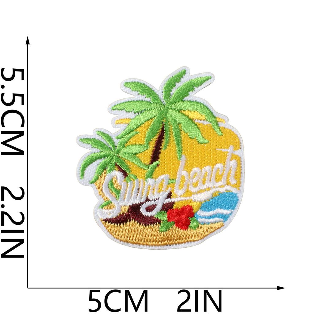 Summer Ice Cream Embroidery Cloth Sticker Tide Play Diving Beach Embroidery Patch Surfboard Bag Embellishment Embroidery Label