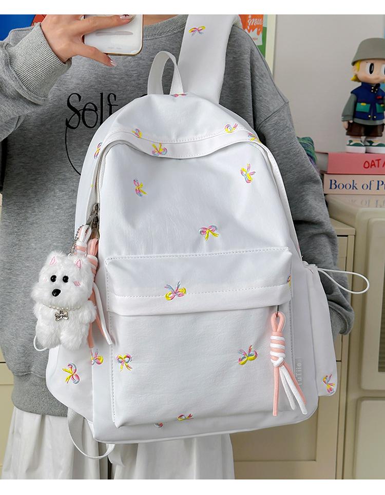 Schoolbag New Japanese Ins High Value Fresh and Sweet Candy Bow Backpack Junior High School Students Lightweight Backpack