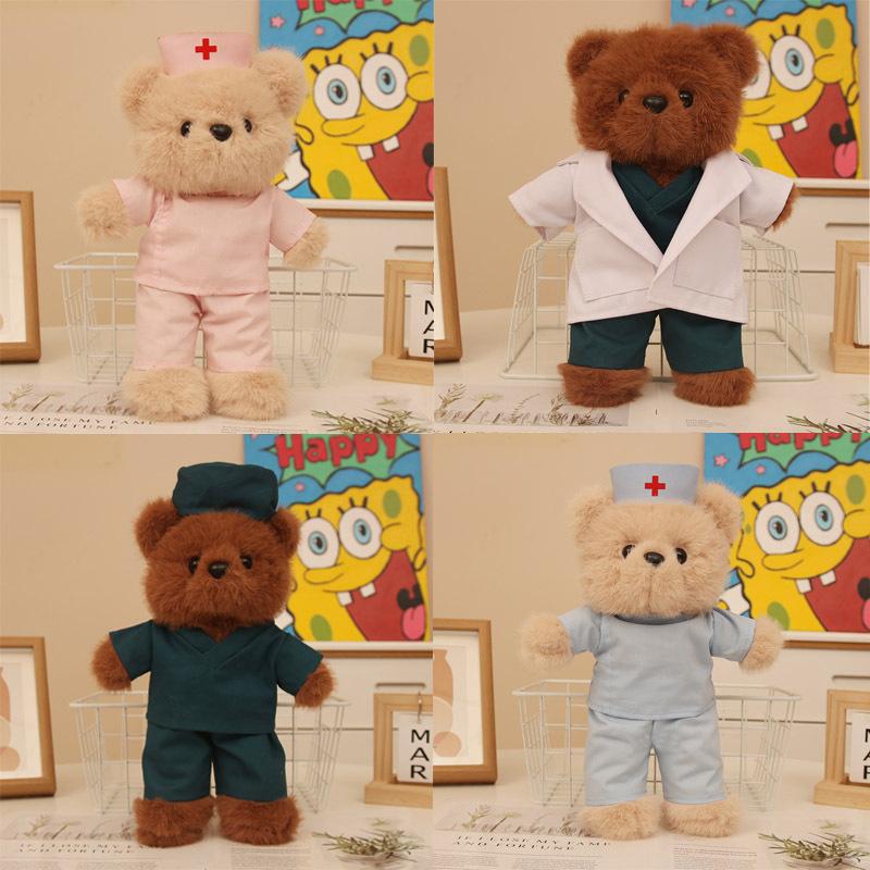 Bai Fen Bai Dolls And Toys Nurse Bear Doll Doctor Nurse Uniform Plush Toy Doll Teddy Bear Nurse Day Gift Teddy Bear