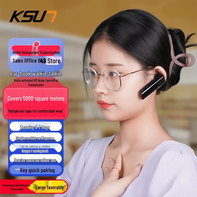 

KSUN TFSI Portable Ear-Hook Bluetooth Walkie-Talkie (CN version)